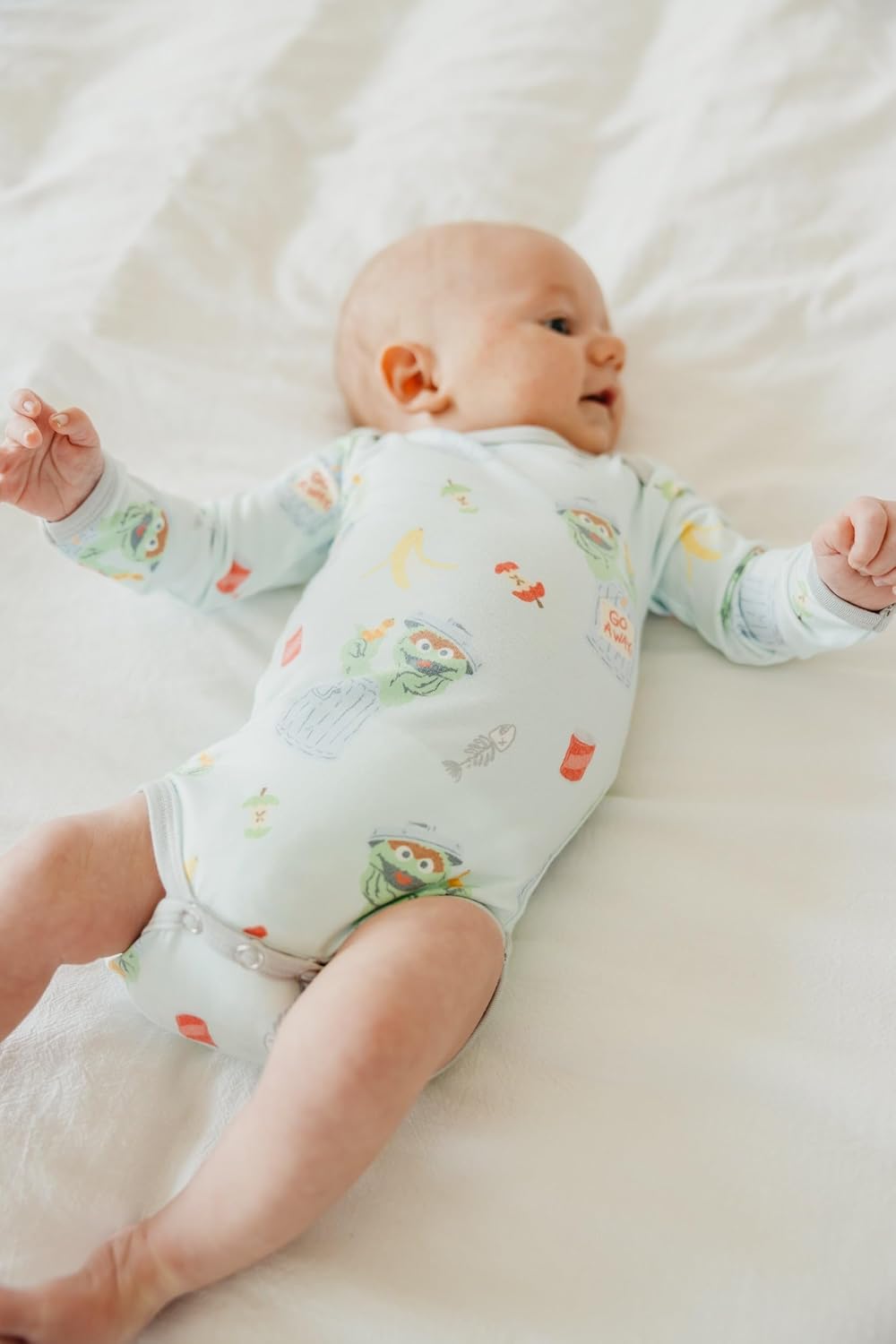 Copper Pearl Long Sleeve Bodysuit Baby: Ultra Soft Baby for Newborns, Boys, and Girls - Stylish, Comfortable, Overlap Shoulders, Premium Knit Fabric - Newborn, Oscar The Grouch