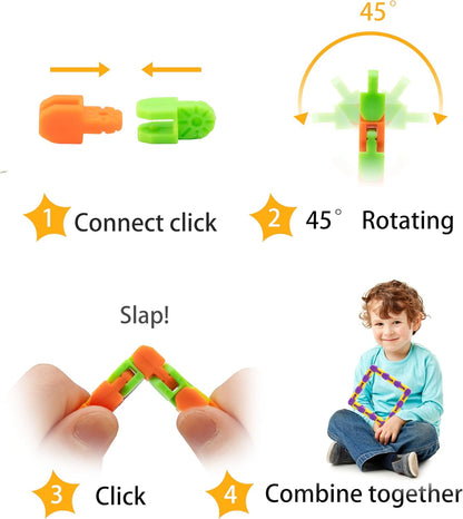 Ganowo 24 Pack Wacky Tracks - Snap Click Fidget Toys for Kids Adults