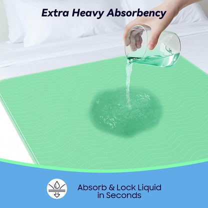6 Pack 24” x 24” Extra Heavy Absorbency Washable Underpads, Waterproof Nursing Pads Incontinence