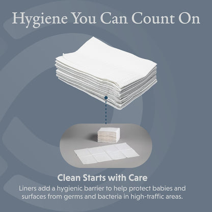 Foundations 2-Ply Disposable Non-Waterproof Baby Changing Station Liner Refills for Commercial Restrooms, Doctor's Offices, Care Centers, 500 Pack, 036-NWL