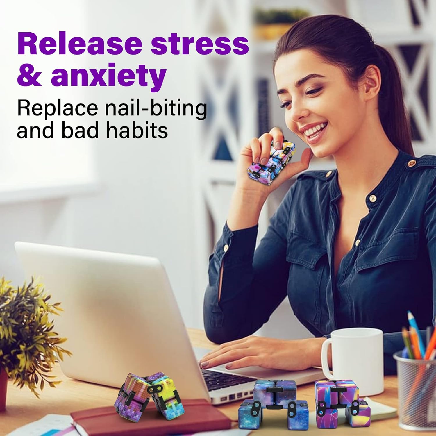 Infinitycube Fidget Toy Stress Relieving Fidgeting Game for Kids and Adults,Cute Pocket-sized