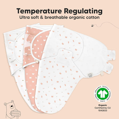 KeaBabies 3-Pack Organic Baby Swaddle Sleep Sacks - Swaddles for Newborns, Infant 3-6 Months, Baby