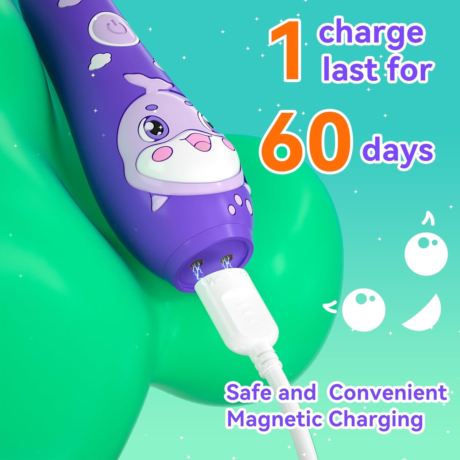 SEAGO Kids Electric Toothbrushes Rechargeable, Toddler Electric Toothbrush with Magnetic Charging