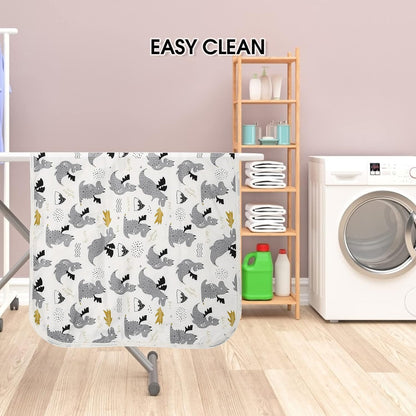 Baby Diaper Changing Pad, 21 5/8" x 31.5" Waterproof Changing Pad Liners - Reusable Soft and Absorbent Portable Changing Mat(Grey Dinosaur1PCS)