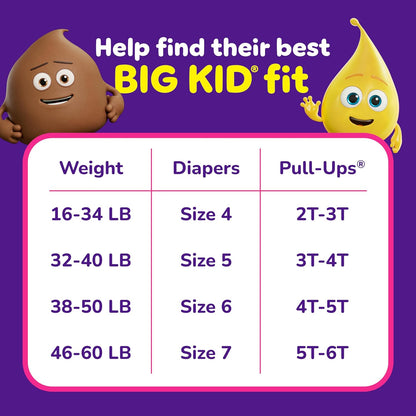 Pull-Ups Girls' Potty Training Pants, Size 4T-5T Training Underwear (38-50 lbs), 56 Count