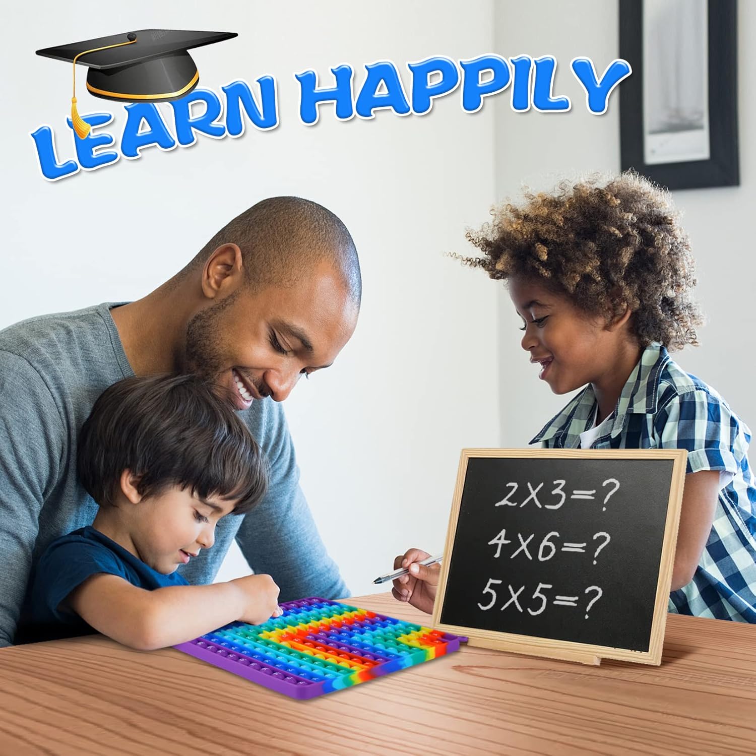 12x12 Multiplication Table Digital P0PP Math Toy, Rainbow Dimple Fingertip Toy, Multiplication