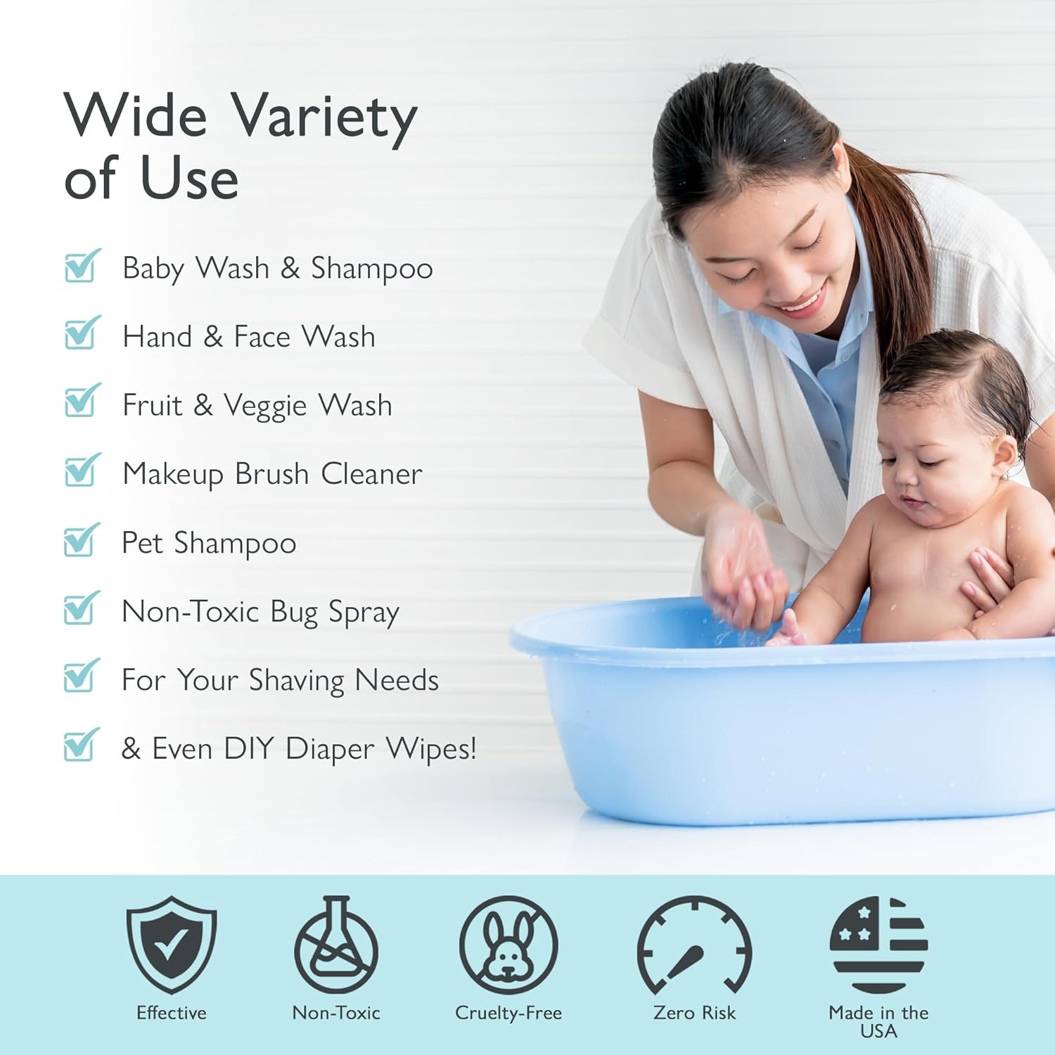 SoCal Suds & Company - 2-in-1 Organic Foaming Baby Wash Castile Soap & Shampoo Refill - Gentle Body