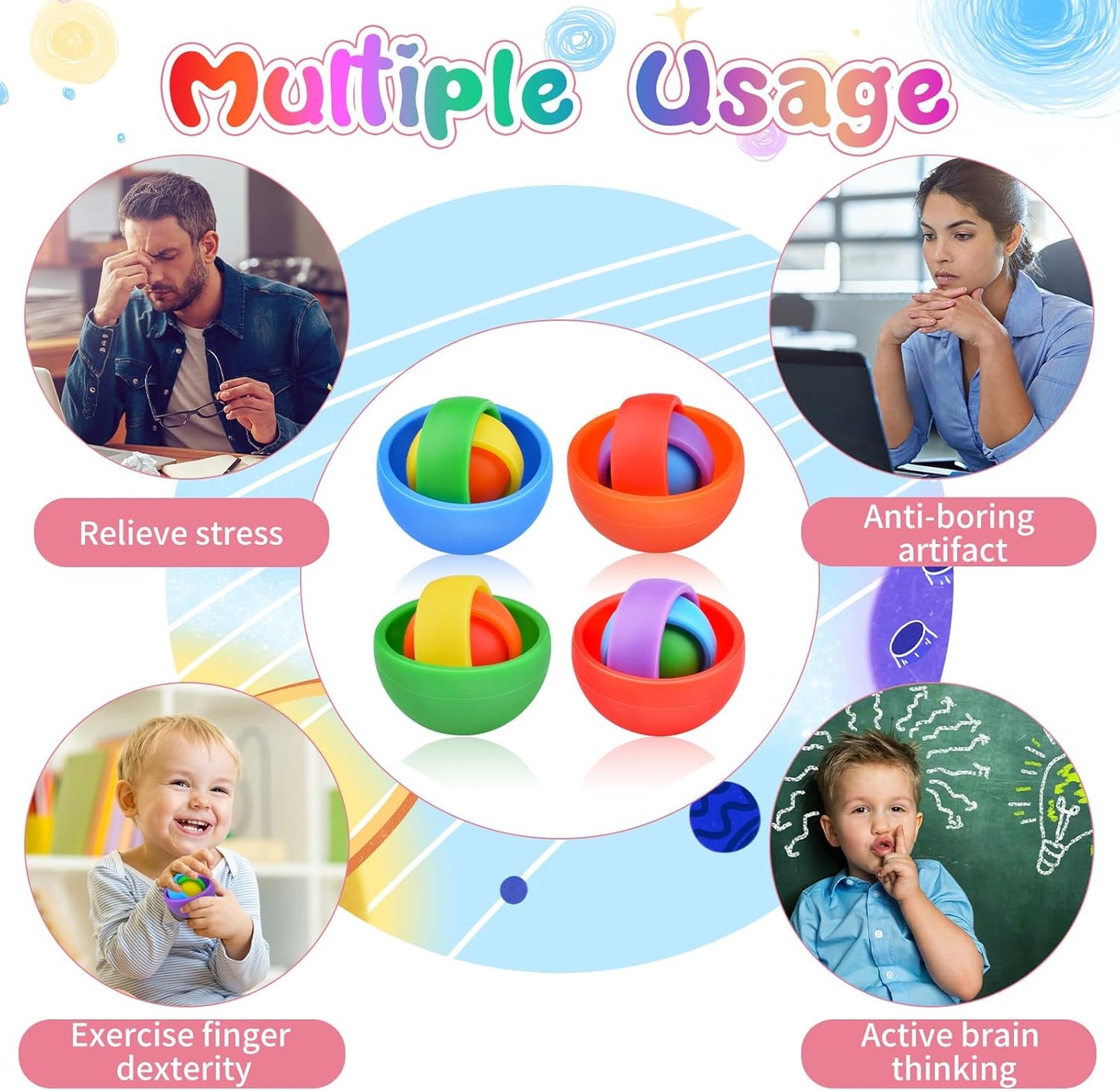 Fidget Toys for Kids, Fidget Stocking Stuffers for Adults, Gifts for Boys Girls Teens Kids Christmas New Year, ADHD Autism Stress Relief Finger Toys Classroom