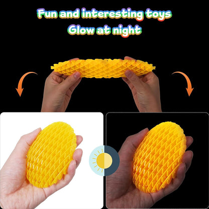 Night Glow Worm Fidget Toy, Funny Pocket Fidget Toy, Stress Relief Toy, Resistance Fidget Toys Sensory Stress Anxiety Relief Toys for Kids Adults (Purple)