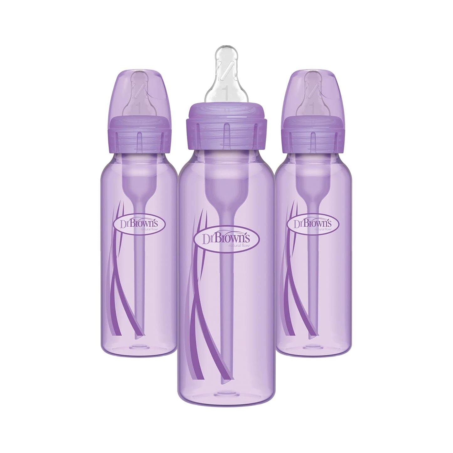 Dr. Brown’s Natural Flow® Anti-Colic Options+™ Narrow Baby Bottles 8 oz/250 mL, with Level 1 Slow