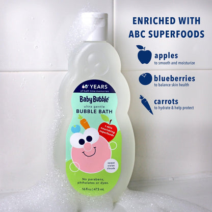 Mr. Bubble Baby Bubble Ultra Gentle Bubble Bath, Sweet Violet Clouds Scent, 16 oz., Pack of 2