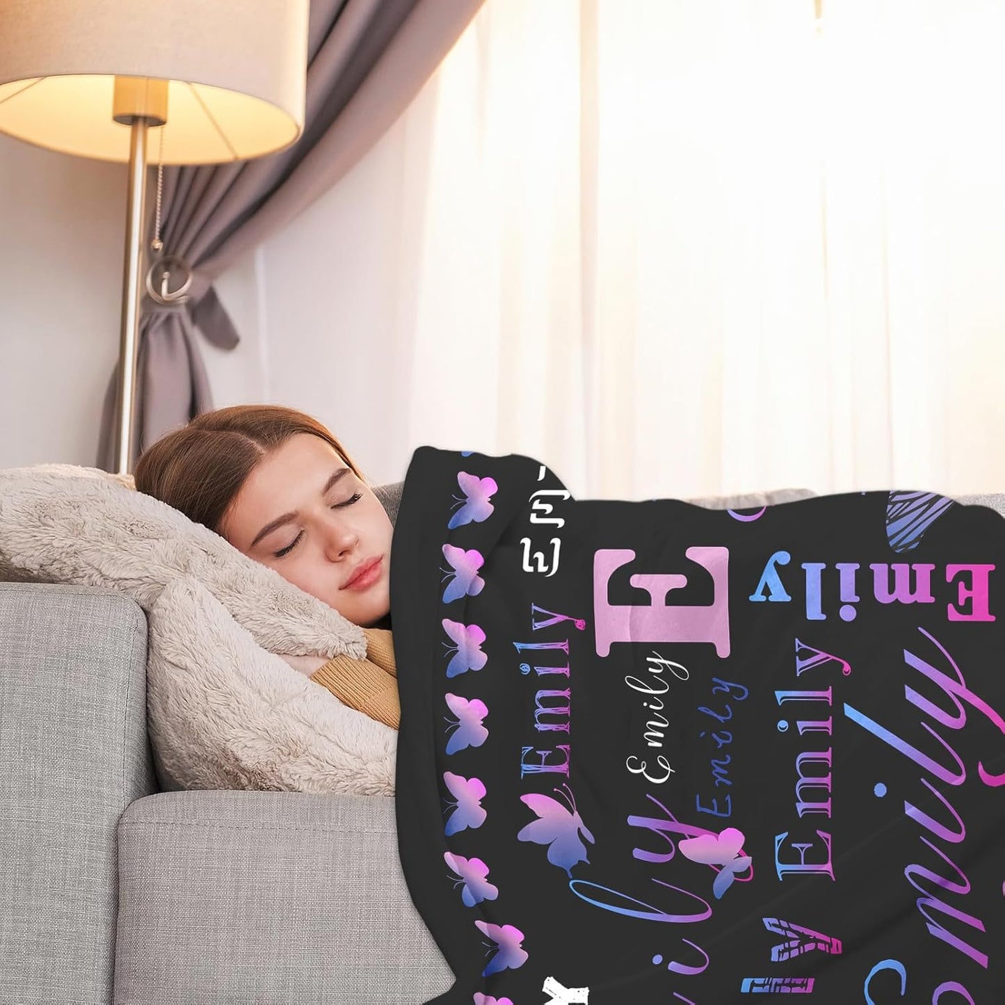 Ship Next Day, Custom Name Blanket - Printed in USA, Personalized Baby Blankets for Girls, Baby
