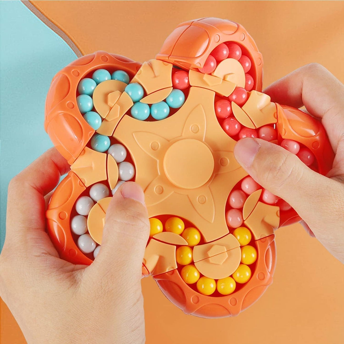 YUDANSI Magic Bean Puzzle Toy, Rotating Magic Bean Fidget Toys 2-in-1, Magic Ball Brain Teaser STEM Game, Gift for Kids Boys Girls Age 3+, 5-7, 8-12, Teen, Adult for Holiday Birthday Graduation Gifts