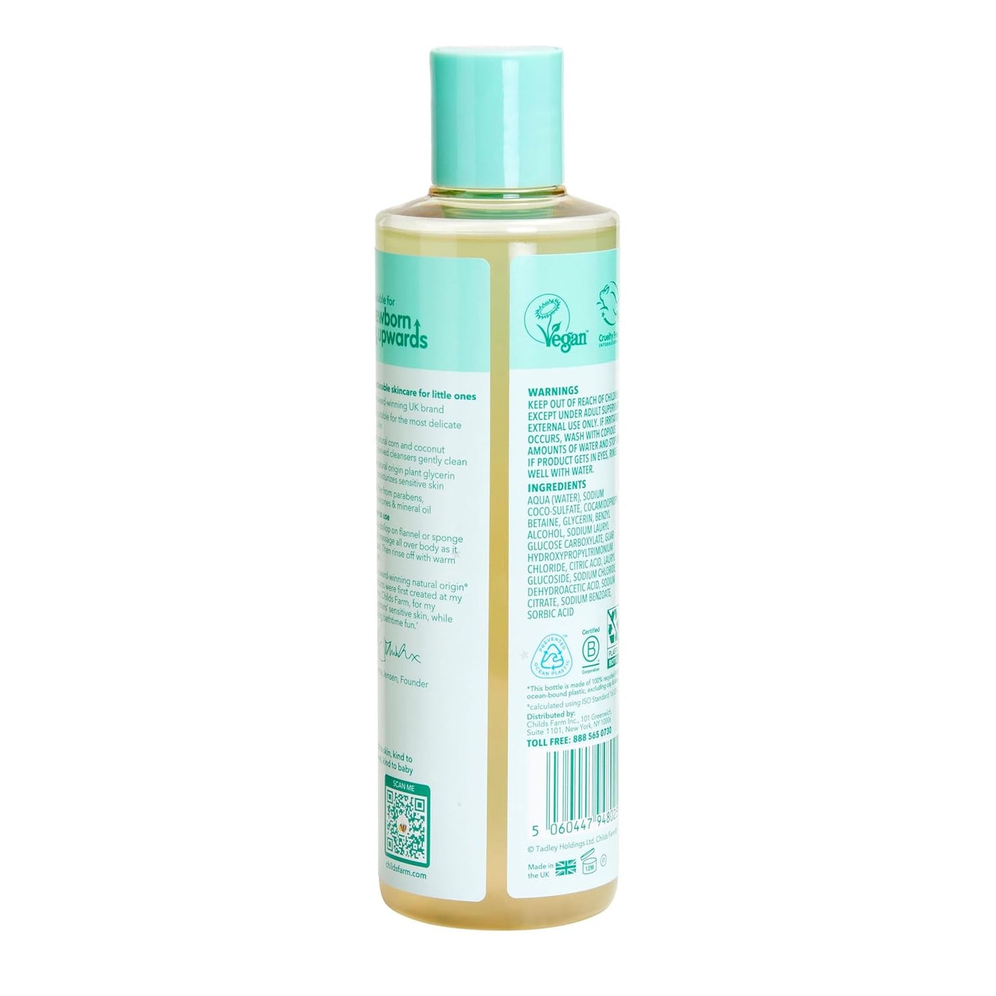 Childs Farm Baby Body Wash, Unfragranced, Gently Cleanses, Suitable for Newborns with Dry