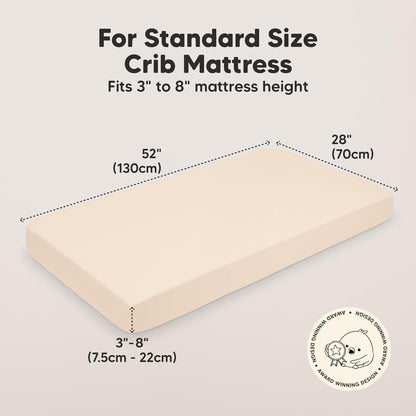 KeaBabies 2-Pack Organic Crib Sheets for Boys, Girls - 52x28 Fitted Crib Mattress Sheet Neutral