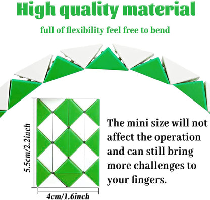 35 Pack 24 Blocks Fidget Snake Cube Mini Twist Puzzle Snake Cube Valentine's day Toys Mini Magic Snake Speed Cubes Filler for Toy for Kids Party Bags Suitable for Children's Classroom Rewards