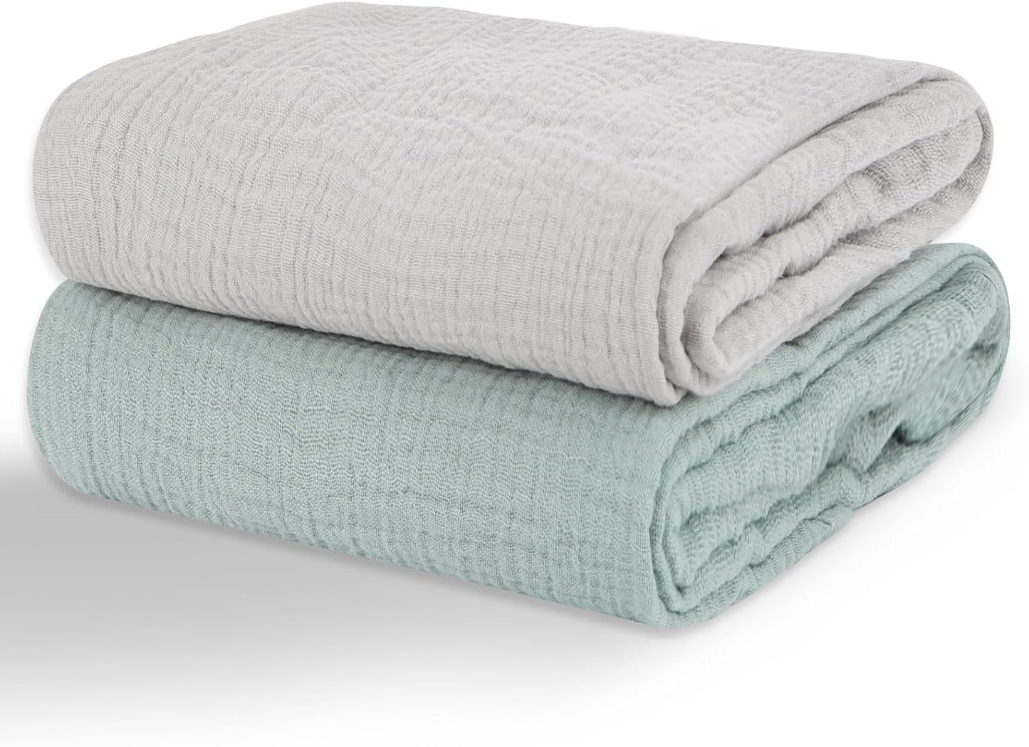 Muslin Swaddle Blankets for Newborns, 2 Pack 100% Cotton Receiving Blankets, Soft and Breathable