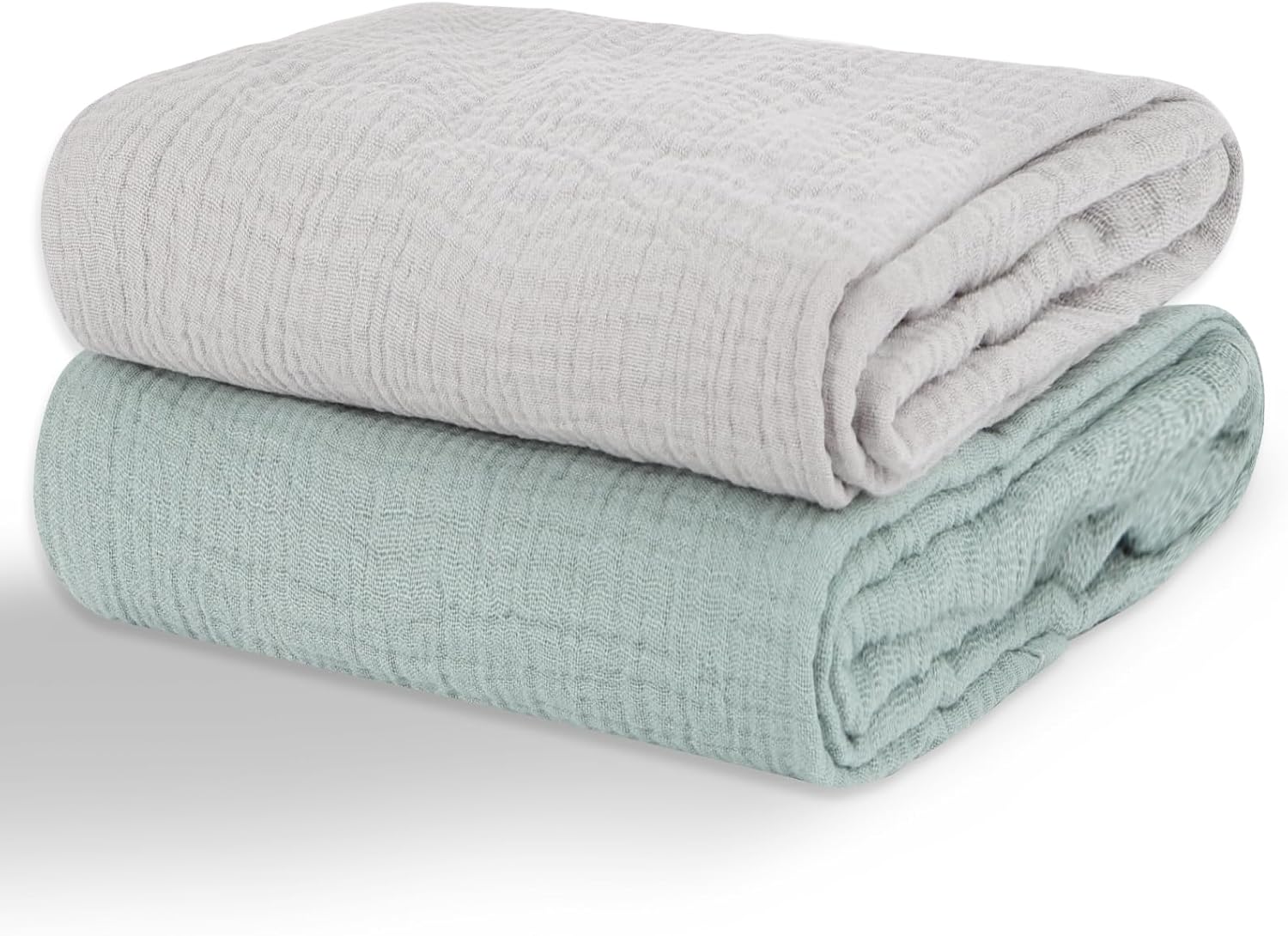 Muslin Swaddle Blankets for Newborns, 2 Pack 100% Cotton Receiving Blankets, Soft and Breathable