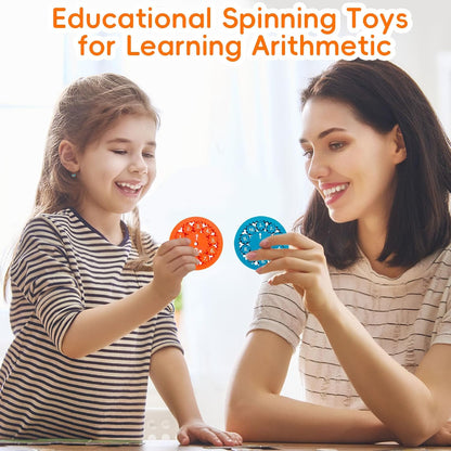 Math Fidget Spinners, Math Facts Fidget Spinners, Math Fact Fidget Spinner, Fidget Learning Game Toy, Round Math Fidget Spinner Children Counting Toys Learning Early Education(Multiplication 9PCS)