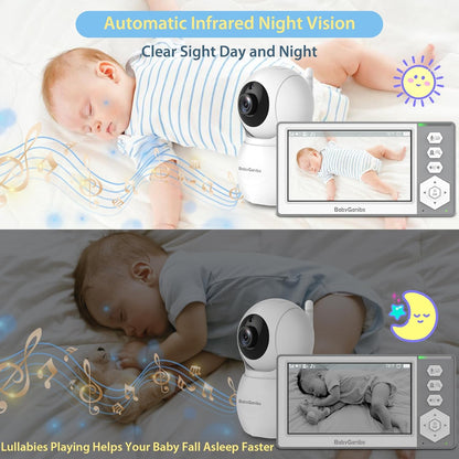 Baby Monitor with 4 Cameras Standby for 23-Hour Battery, Remote Control 4.3'' IPS Video Baby Monitor No WiFi Up to 1000ft Range, ECO, Night Vision, Temperature, 2-Way Talk, 8 Lullabies