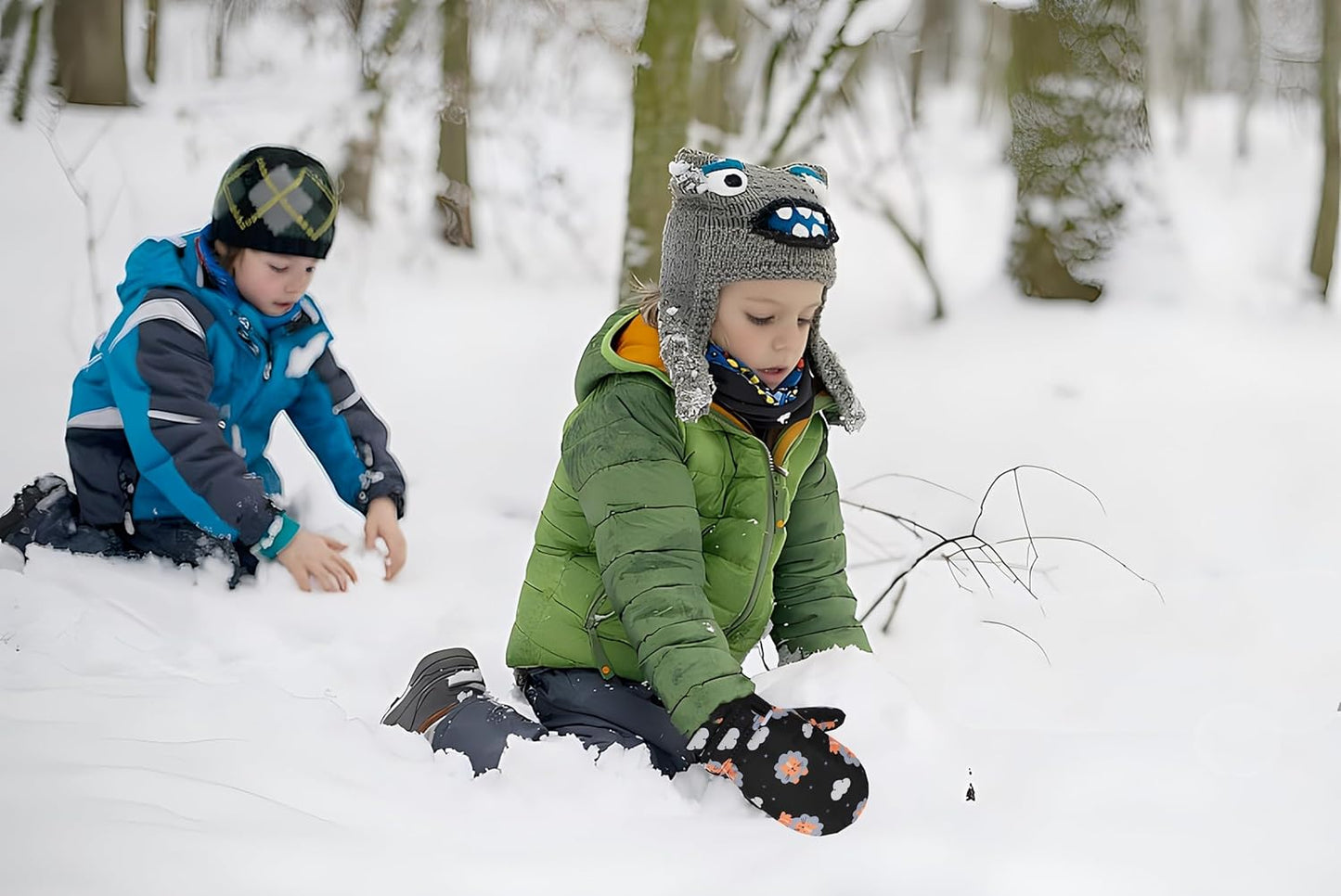 Toddler Gloves Kids Mittens Winter Warm Lined Fleece Gloves Waterproof Snow Baby Mitten for Boys Girls