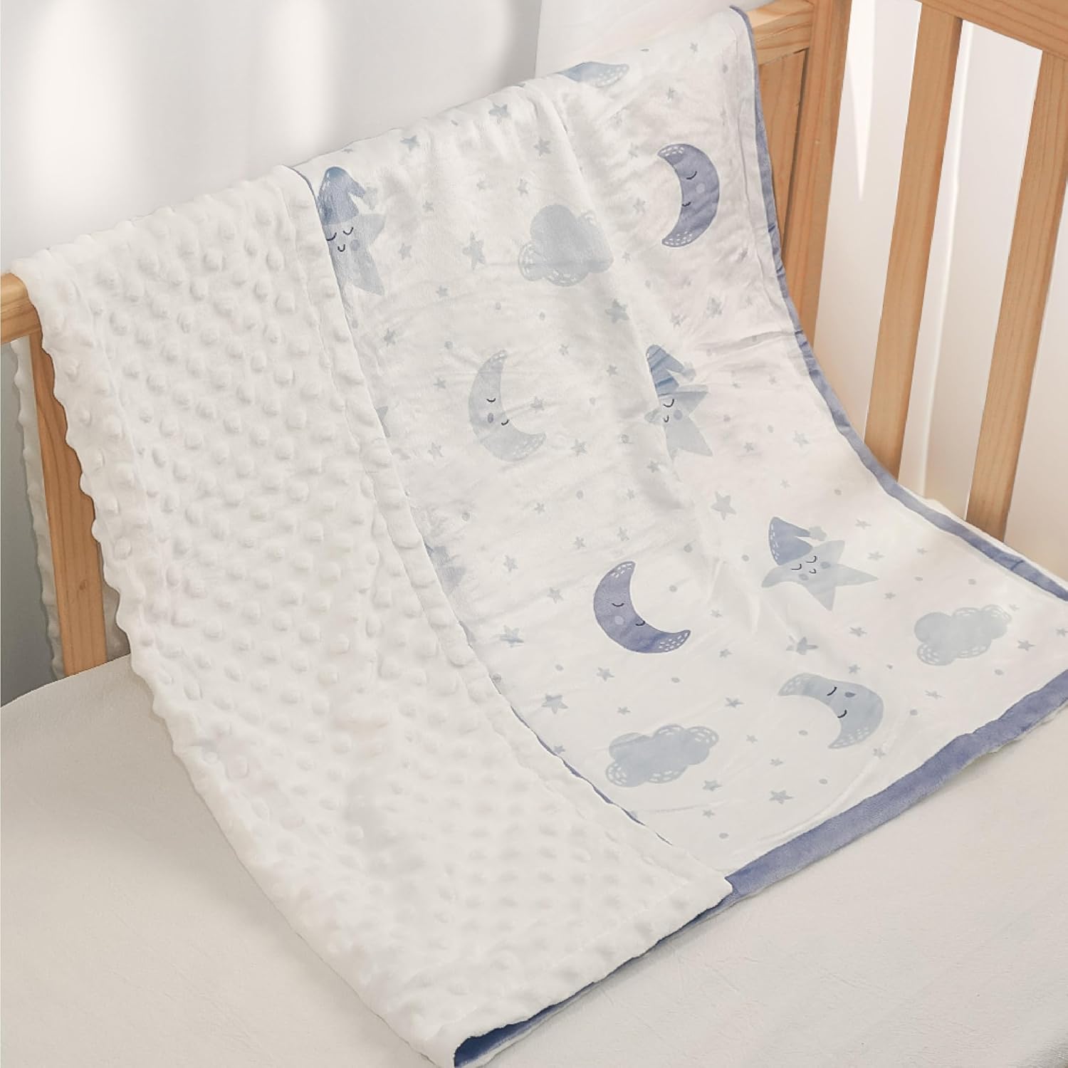 Star Baby Blanket 30 x 40 Inches for Boys Girls, Toddler Newborn Infant, Soft Plush Receiving
