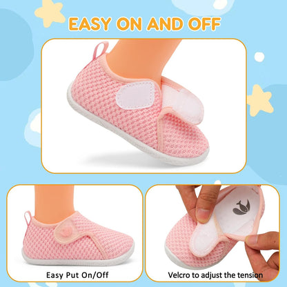 FEETCITY Toddler Walking Shoes Slip On Toddler Shoes Boys Girls Kids Sports Sneakers Casual School Shoes Barefoot Shoes