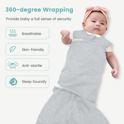 Baby Swaddle Sleep Sack 1.0 Tog 3-in-1 Cotton Baby Swaddle Blanket Wrap for Newborns 6-12 Months