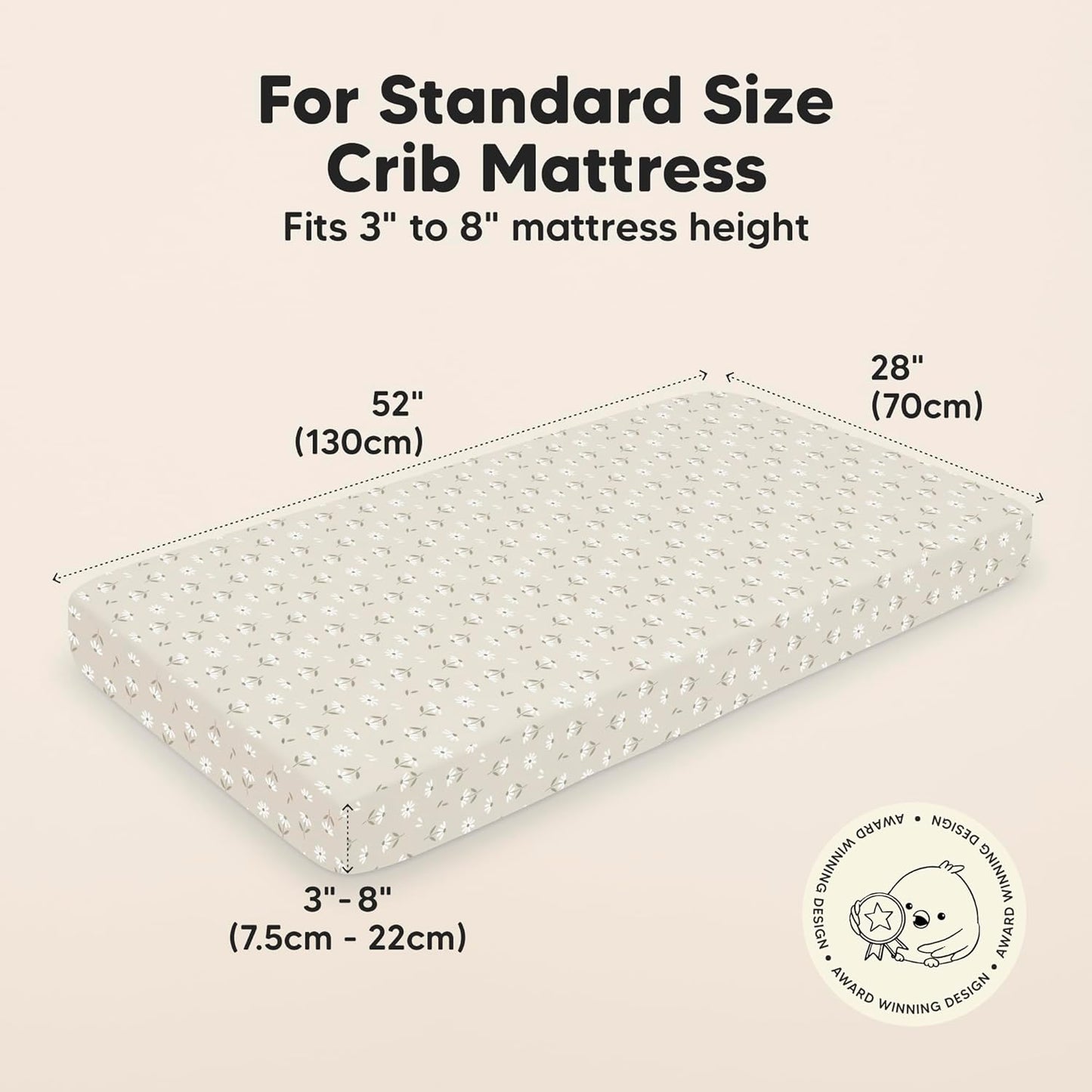 KeaBabies 2-Pack Baby Crib Sheets for Boys, Girls - 52x28 Viscose Derived from Bamboo Toddler Bed