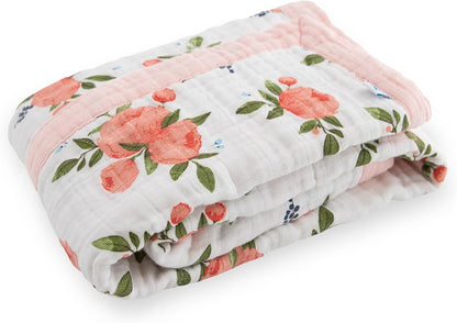 Little Unicorn Newborn Receiving Quilt | Ultra- Soft, Multi-Layered Muslin Fabric | Gift for