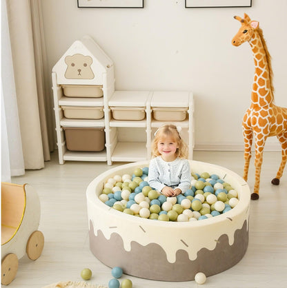 GOGOSO Balls for Ball Pit - Plastic Ball for Toddlers 1-3, Baby Kids Ball Pool Decoration,Creamy Green+Creamy Blue+ Soft White,200pcs