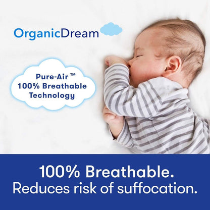 Organic Dream Crib and Toddler Mattress - 100% Breathable Proven to Reduce Suffocation Risk, 100%