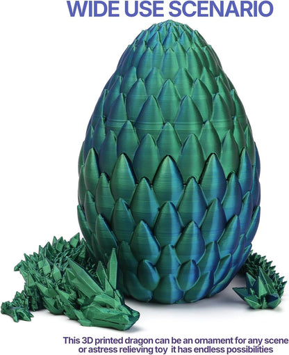 3D Printed Dragon Toy 12" Crystal Dragon Fidget Executive Desk Dragon Egg