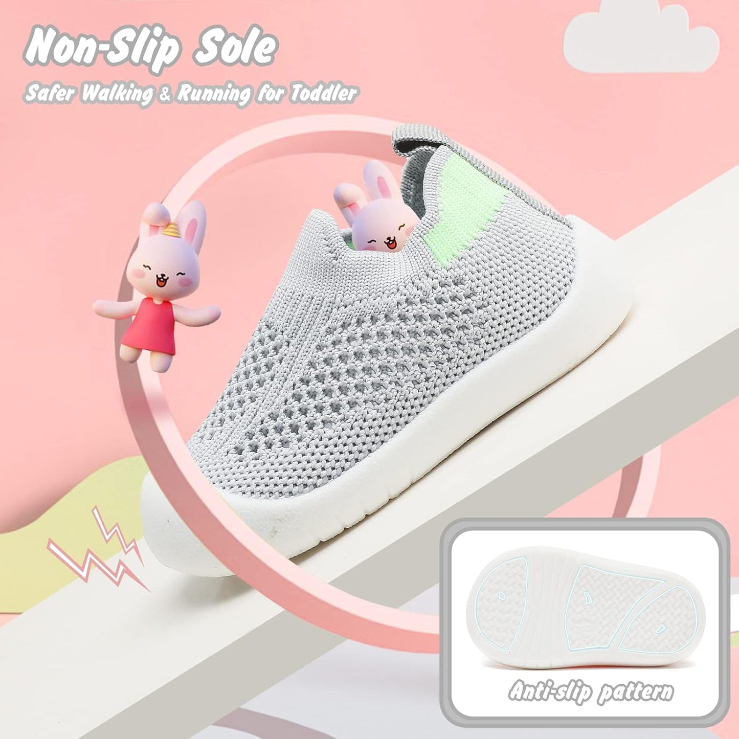 Charrost Toddler Baby Girl Boy First Walking Shoes Checkered Sneakers Sizes 3/4/5/6/7/8T. Soft, Cute,Flexible for First Walkers. Non-Slip, Slip On, Wide Toe Box Indoors Outdoors