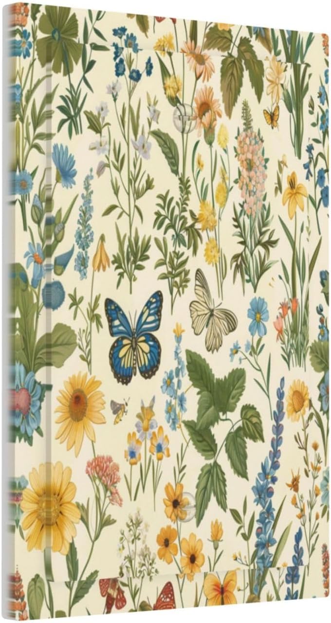 Decorative Switch Covers Plate Rustic Plant Garden Leaf Flower Butterfly 1 Gang No Device Single Blank Outlet Covers Wall Plate Cover Light Switch Plate Electrical Faceplate for Bedroom Decor