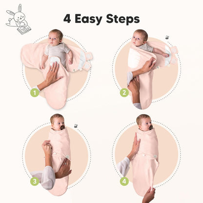 3-Pack Organic Baby Swaddle Sleep Sacks - Swaddles for Newborns, Infant 3-6 Months, Baby Girls, Boys, Soft & Snug Newborn Sleep Sack, Nursery Swaddling Blankets (Angelic, L)