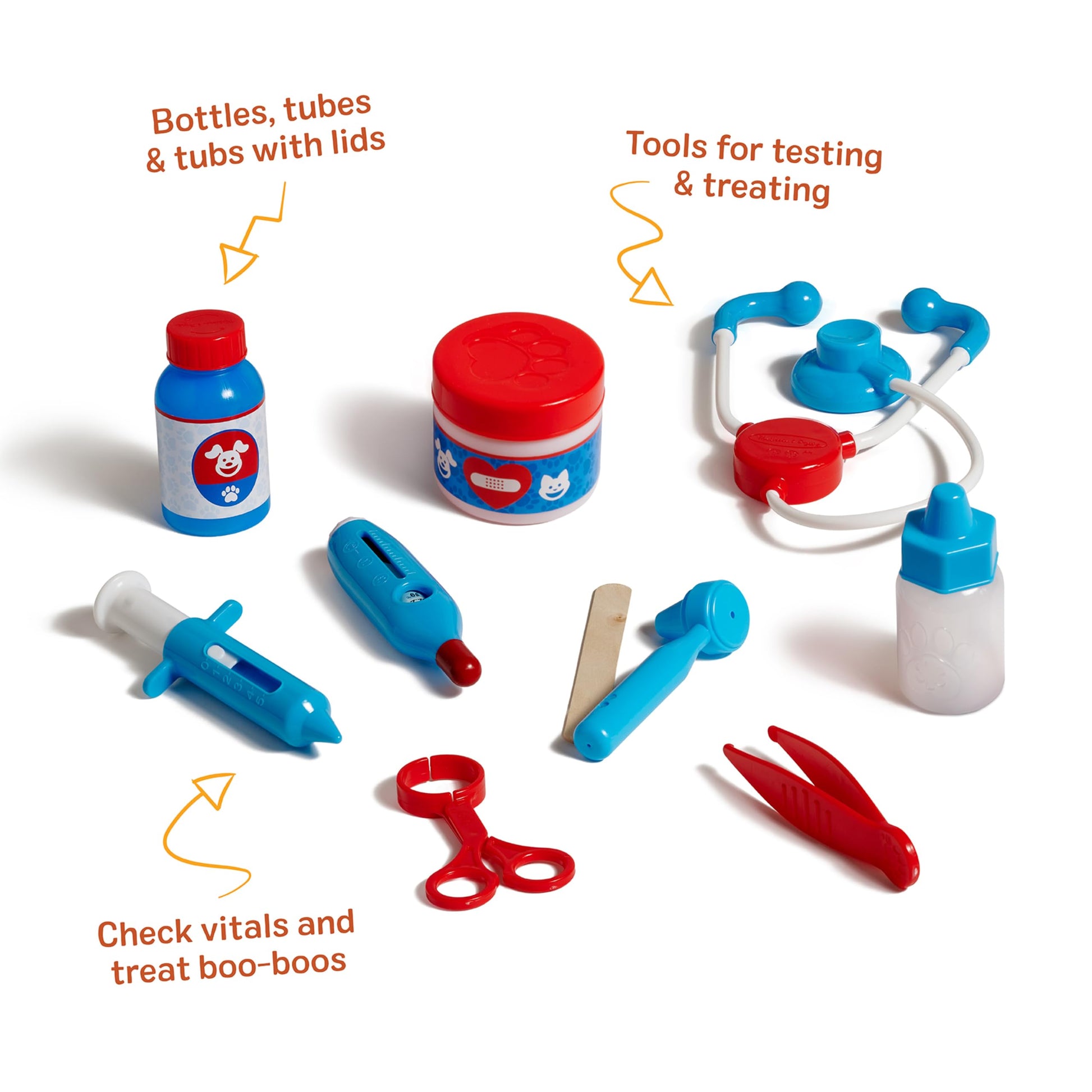 Melissa & Doug Examine and Treat Pet Vet Play Set, 24-Piece Animal Doctor Playset with Dog & Cat