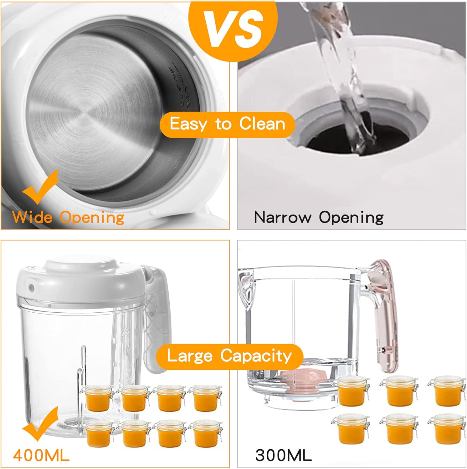 Baby Food Maker, 4 in 1 Baby Food Processor and Steamer, Puree Blender, Multifunctional Baby Puree