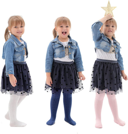 EPEIUS Baby Girl Tights Thick Cable Knit Leggings Stockings Cotton Pantyhose for Newborn Infant Toddler 3/4/5/6 Pack