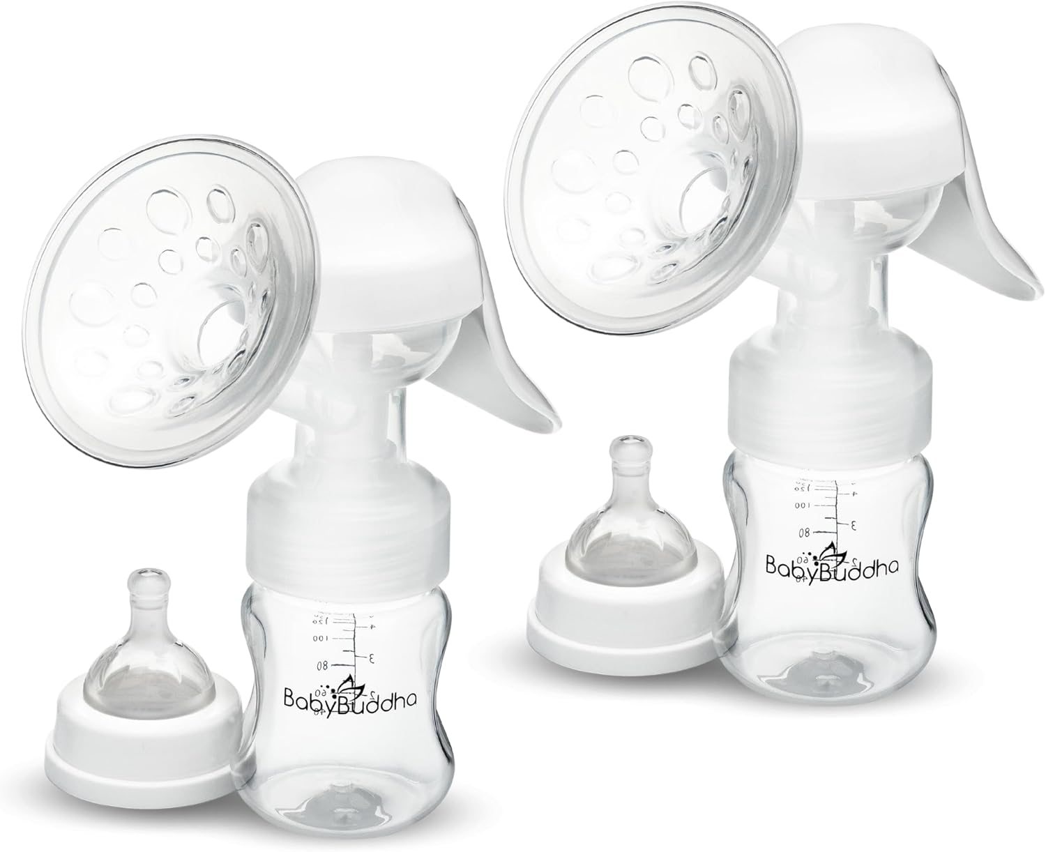 BabyBuddha Manual Breast Pump, Single Hand Expression Breastmilk Pump, Cordless and Portable, No