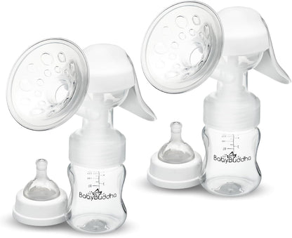 BabyBuddha Manual Breast Pump, Single Hand Expression Breastmilk Pump, Cordless and Portable, No