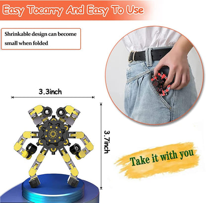16 Packs Funny Sensory Fidget Toys,Deformable Chain DIY Robot Spinners Fingertip Stress Relief Gyro Toy Birthday Gifts Goodie Bag Easter Basket Stuffers Classroom Prizes Party Favors for Kids Adults