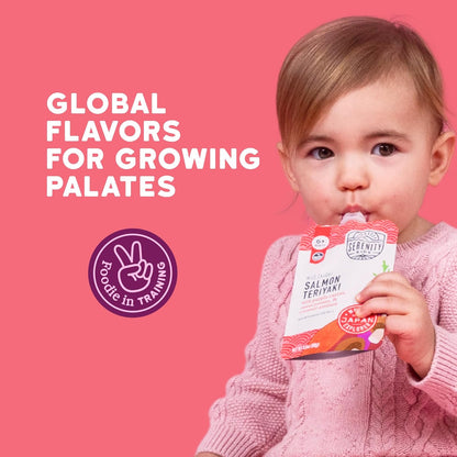 Serenity Kids 6+ Months Salmon Teriyaki Organic Baby Food Pouches - Ethically Sourced Salmon &
