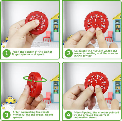 Math Fidget Spinners,Educational Math Fact Fidget Spinners,Stimmers&Fidgeters,Math Games Toy Gift for School-Age Kids，Kindergarten,Pupil,Preschool Children(9pcs Add and Subtract)