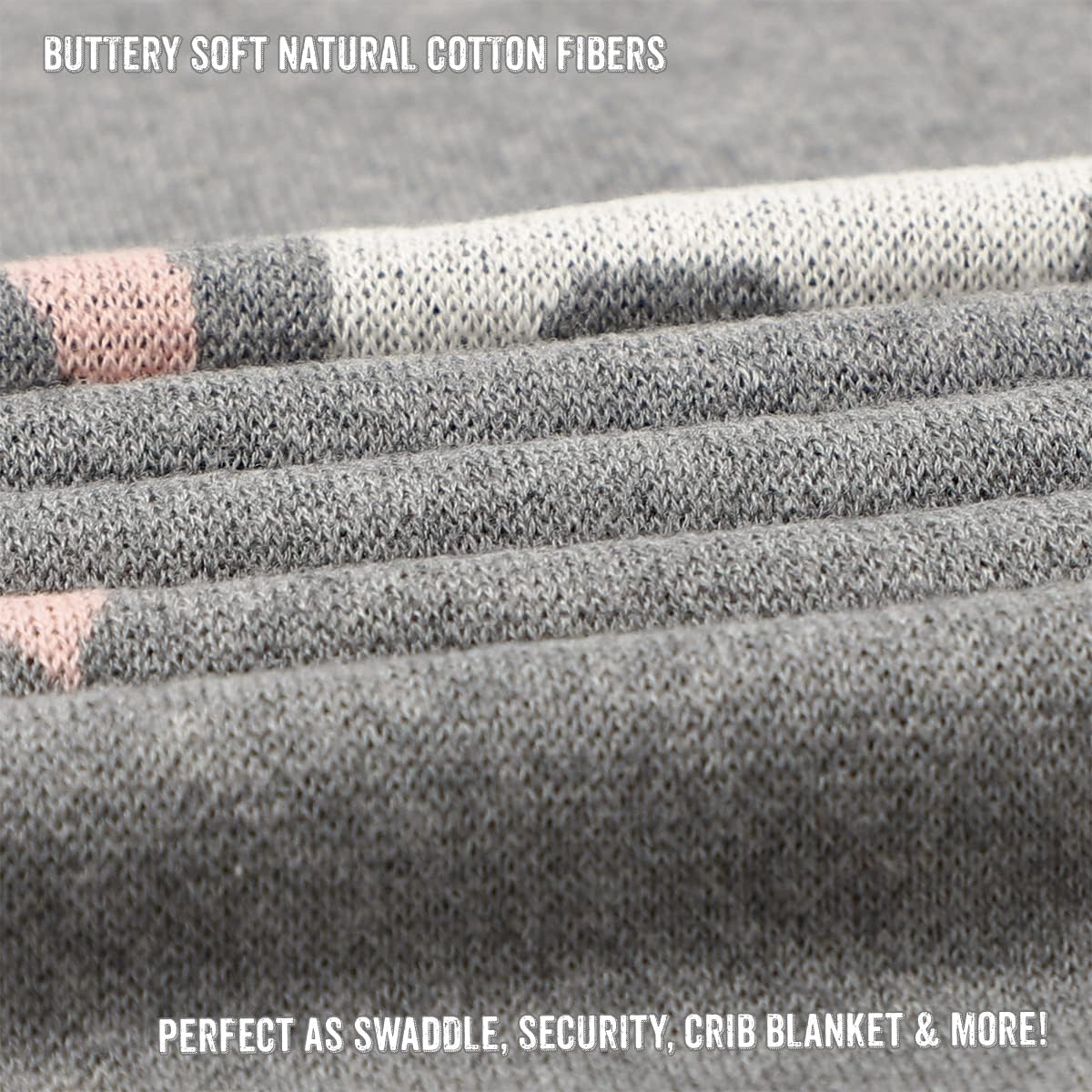 Cotton Baby Swaddle Blanket for Girls and Boys - Buttery Soft Cozy Receiving Swaddle Crib Stroller