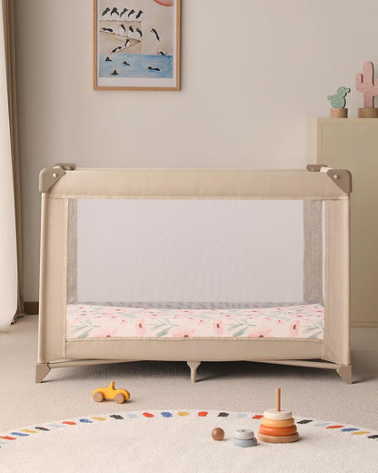 Yoofoss Pack and Play Sheets Girl 2 Pack, 38x26 Mini Crib Sheets Fitted for Baby Compatible with