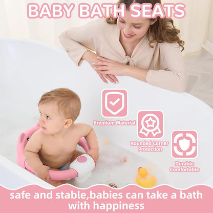 Baby Bath Seat for Babies 6 Months & up, Non-Slip Toddler Bath Seats for Babies Sitting Up, Safe