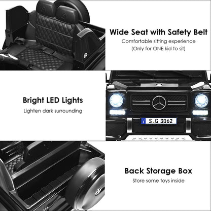 Costzon Ride on Car, Licensed Mercedes-Benz Maybach, 12V Battery Powered Vehicle Toy w/ 2 Motors, Remote Control, 3 Speeds, Lights, Horn, Music, Aux, Storage, Truck, Electric Car for Kids (Black)