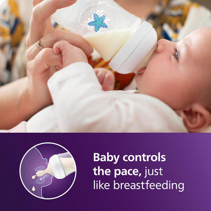 Philips Avent Natural Baby Bottles with Natural Response Nipples (Medium Flow, Flow 3), with