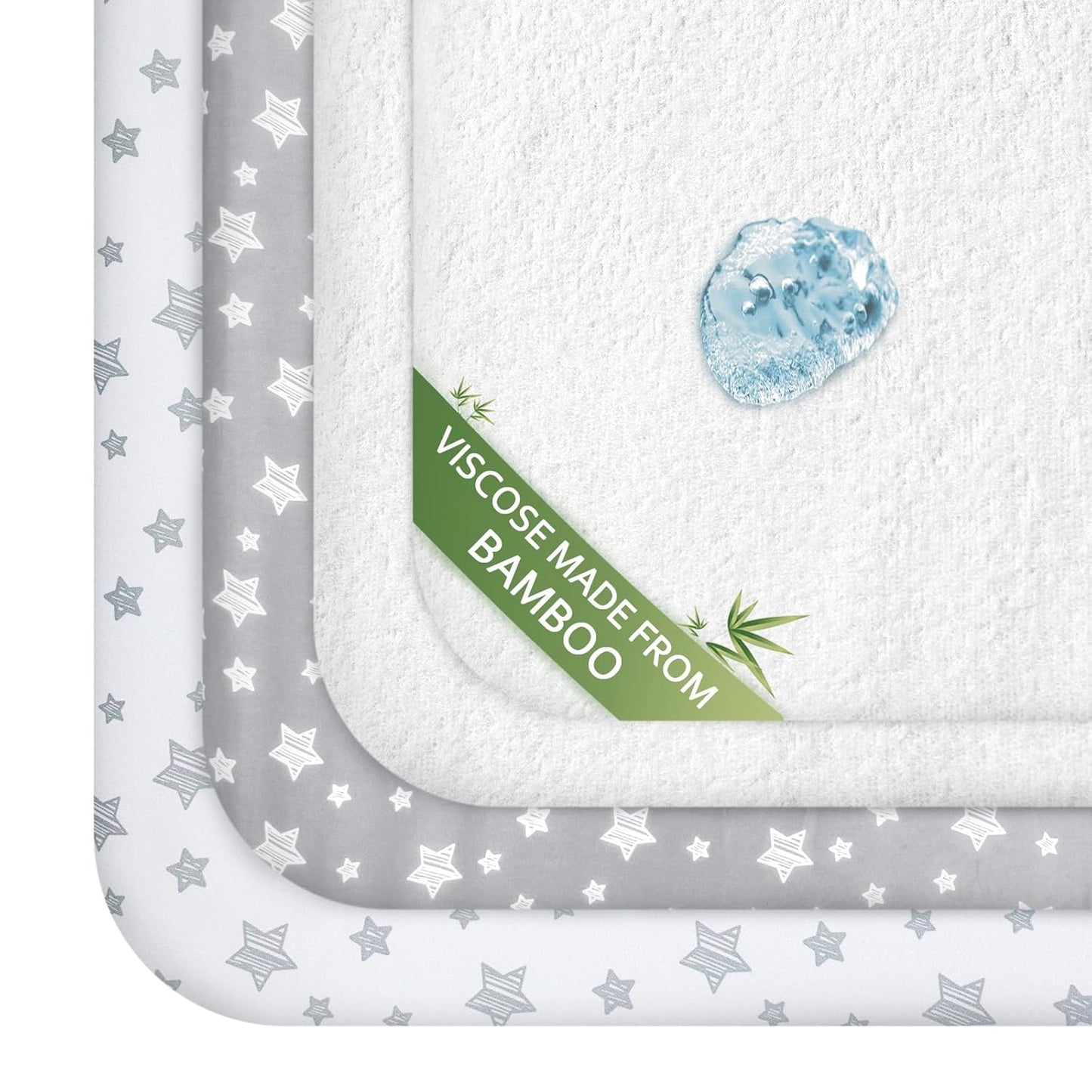 Pack and Play Sheets & Waterproof Terry Pack N Play Mattress Protector Pad Cover 4 Pack, Viscose